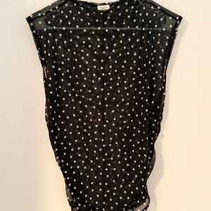 Abercrombie & Fitch Black Polka Dot Blouse